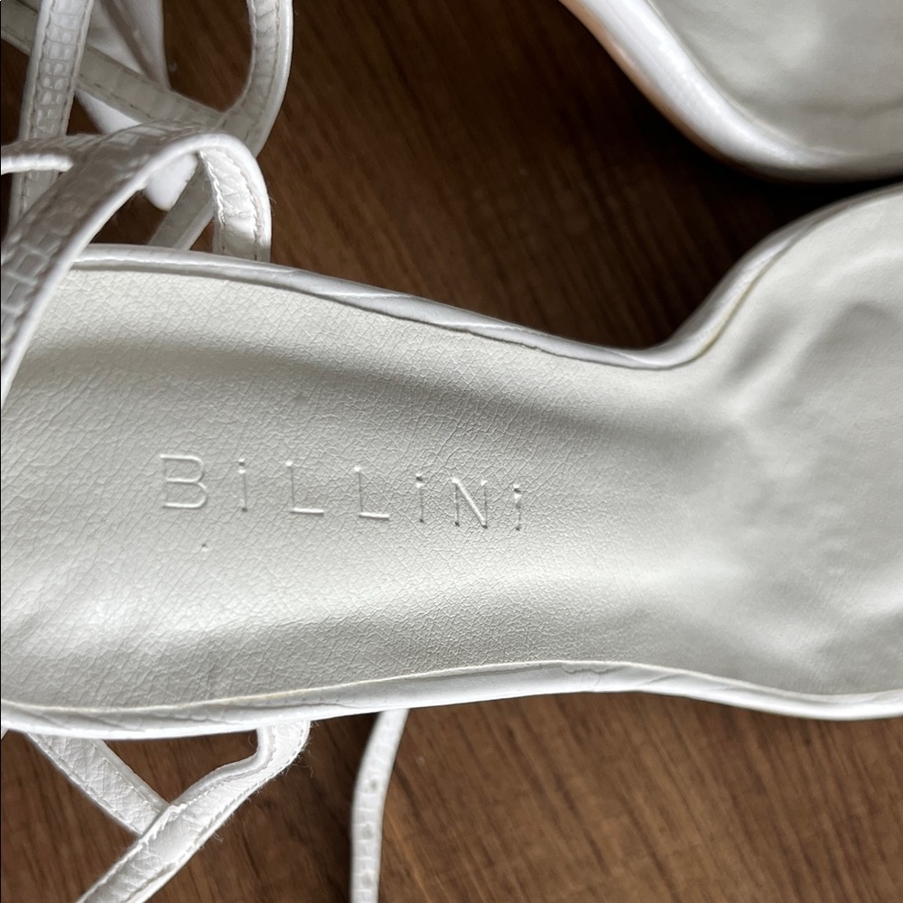 Billini White Strappy Sandals 4 inch heels size 6